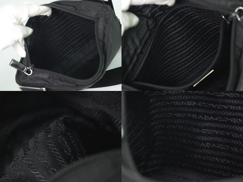 Authentic Prada Nylon Shoulder Bag Pochette Black Bag Pre-owned [follow-up
