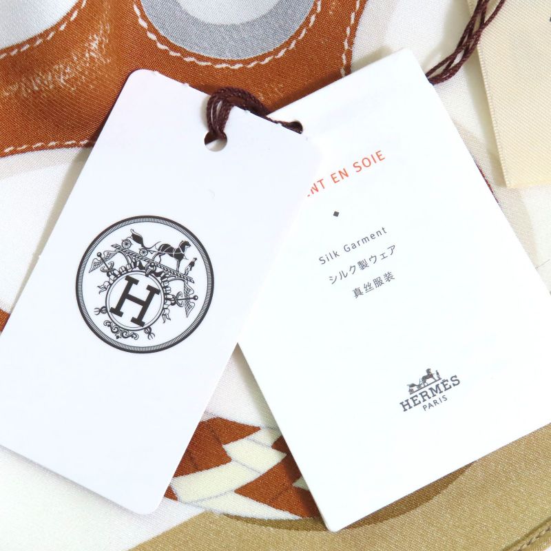 Hermes 2024 4e0331dv Panoplie Tout Cuir 100% Silk Printed Short Pleated Skirt