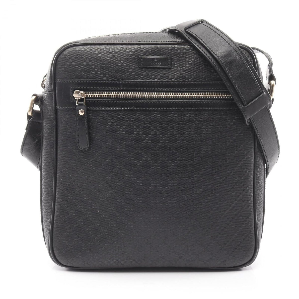 Gucci Shoulder Bag Diamante Black Leather