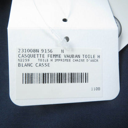 Hermes Vauban Toile Ashe Serie Hardware Chaine D'ancre Casket White Navy 56