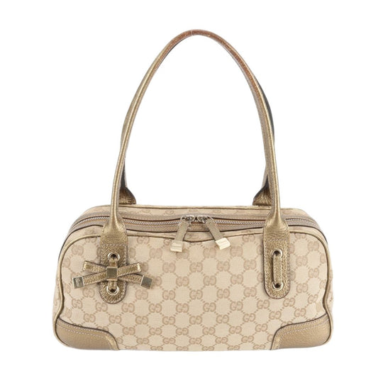 Gucci GG Canvas Prince Leather Shoulder Bag Eem