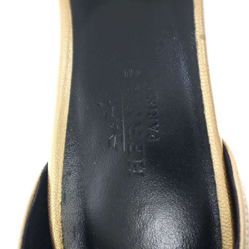 Hermes Joy 70 Joy Ankle Strap Sandals Bl2421207 Gold Tone 36