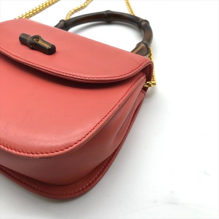 Gucci Bamboo 2-Way Hand Chain Shoulder Bag Pink