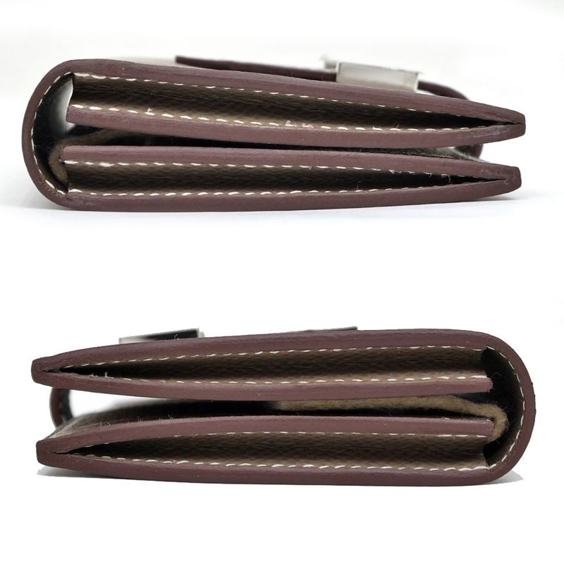 Hermes Bearn Cade Case Etoupe Silver Hardware Vo-epson W Engraved