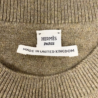 Hermes Top Cashmere Brown H Lift Small Fit Knit