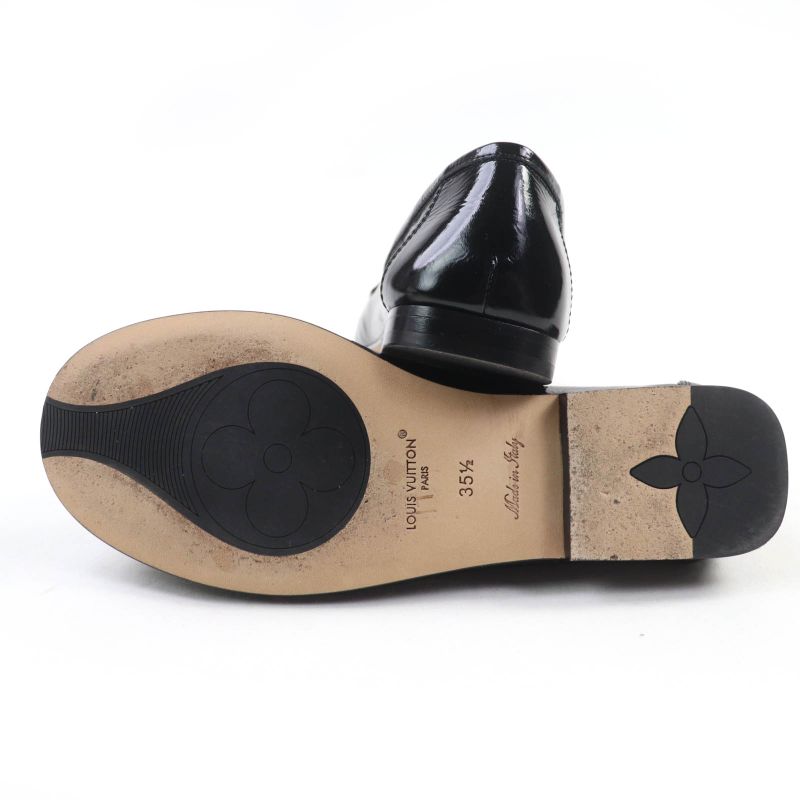 Louis Vuitton Soho Line Patent Leather Loafer Black 35.5 With Box And Storage