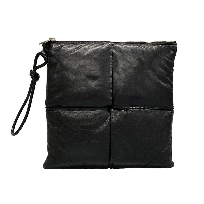 Bottega Veneta Clutch Bag Padetto / Maxi Intrecciato Black Leather