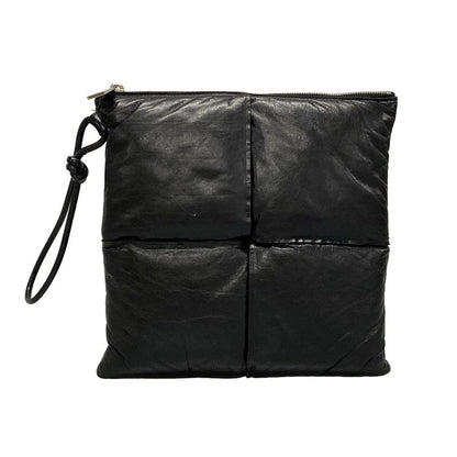 Bottega Veneta Clutch Bag Padetto / Maxi Intrecciato Black Leather