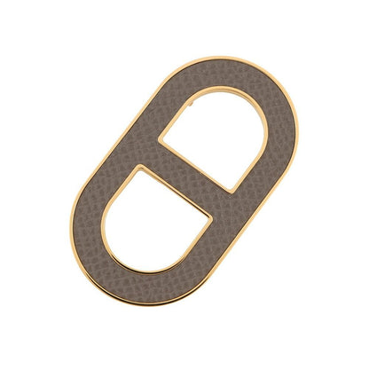 Hermes Brooch Chaine D'ancre Ethane Silver Epsom