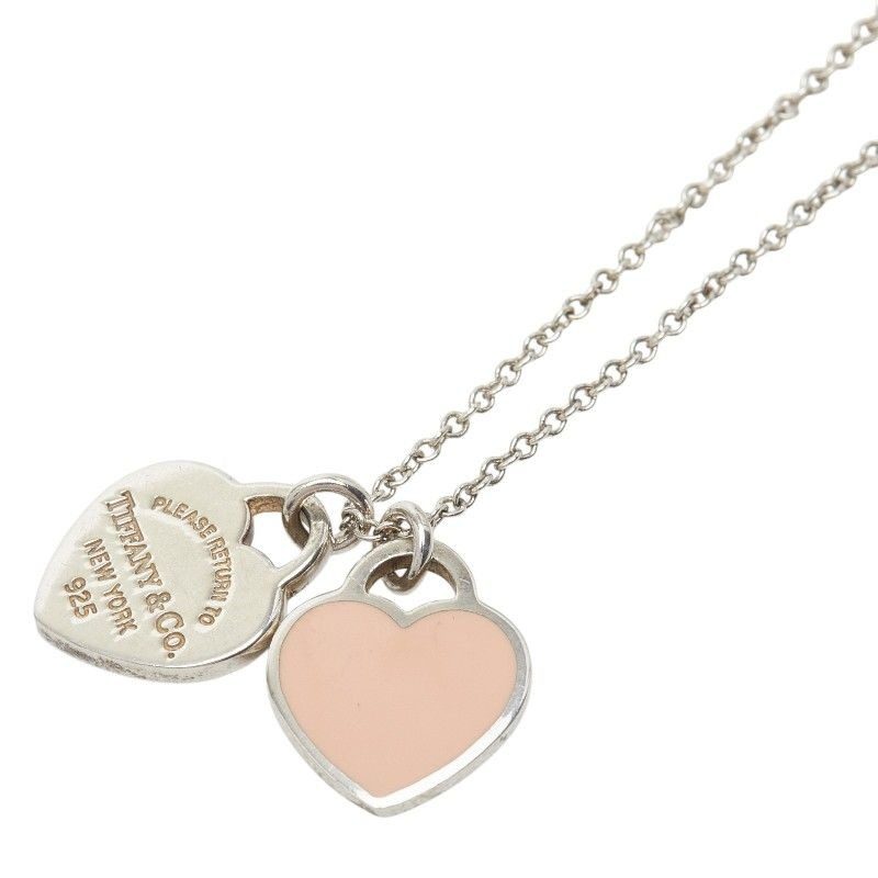 Tiffany & Co. Return to Double Heart Pendant Necklace Silver