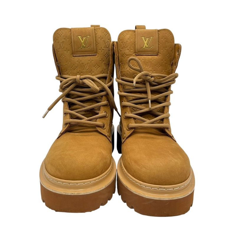 3151 Louis Vuitton Boots LV Ranger Ankle Boots Beige Monogram Men's Shoes Size