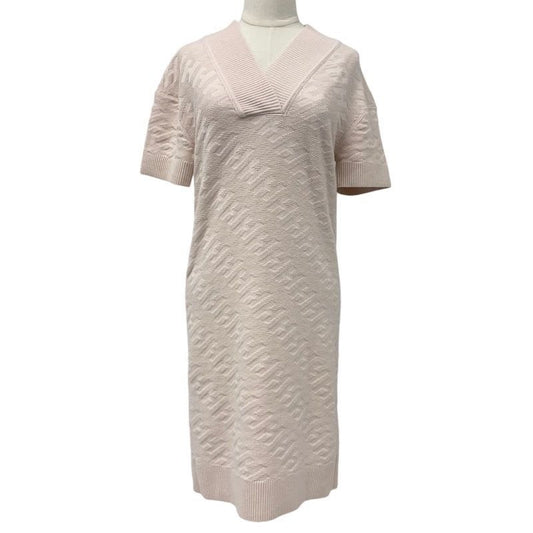 Hermes Dress Wool Pink Short Sleeve Knit