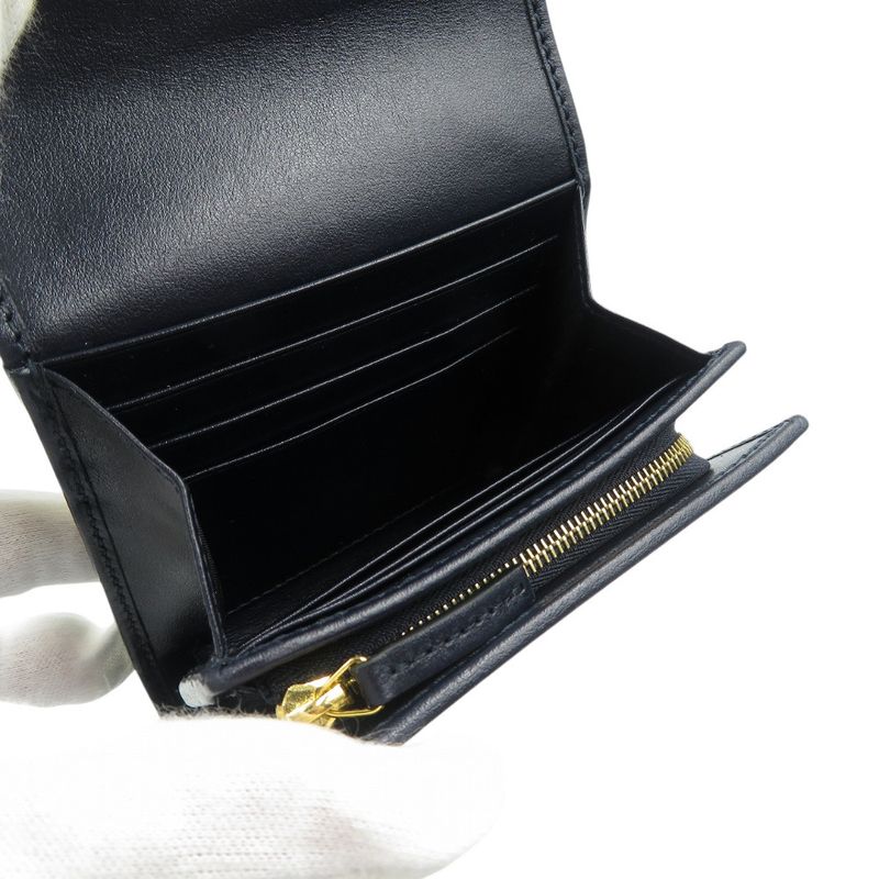 Gucci Horsebit 621891 Canvas Leather Gold Hardware Beige Black Bifold Wallet