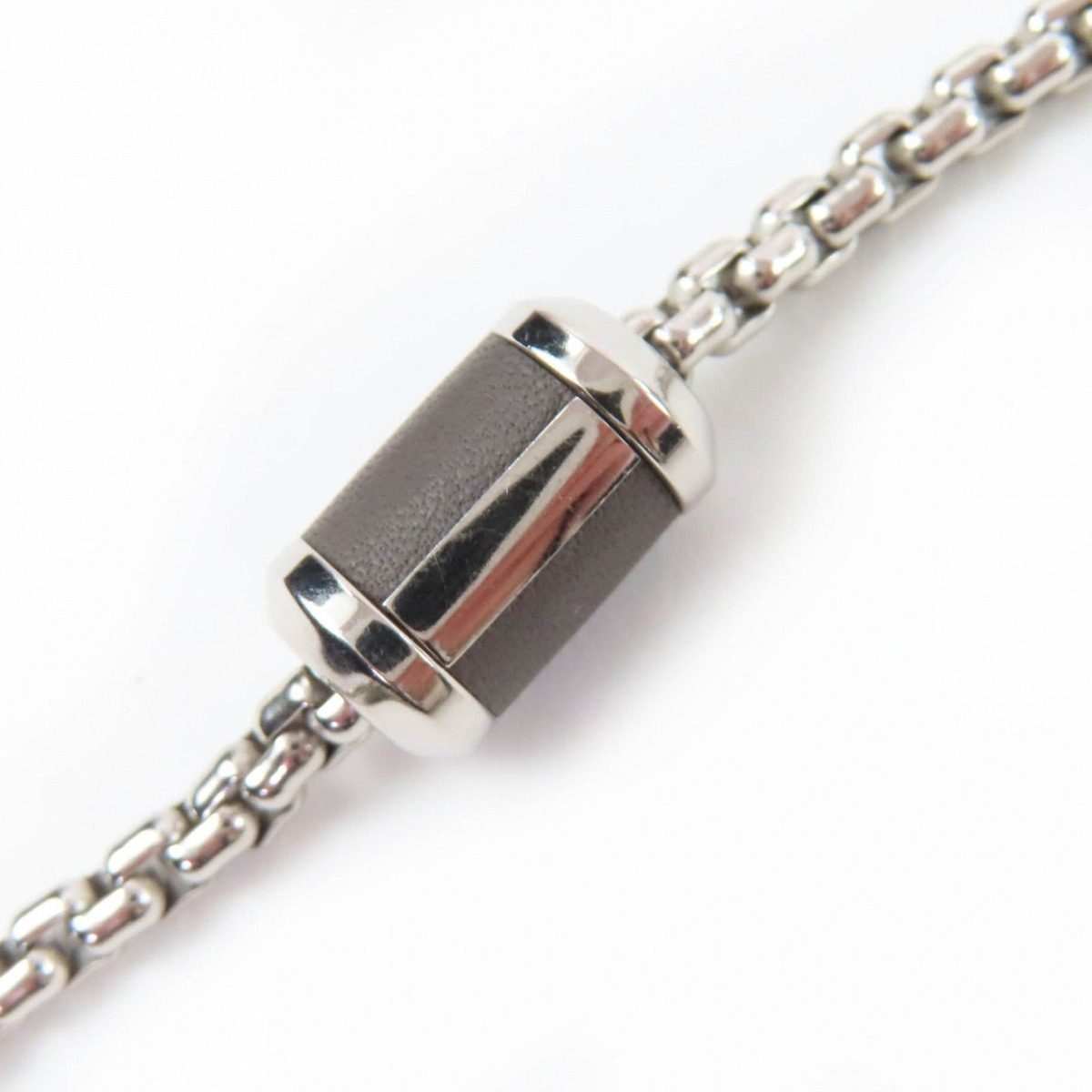 Hermes Meli Melo H Logo Pendant Necklace Silver Black — view 6
