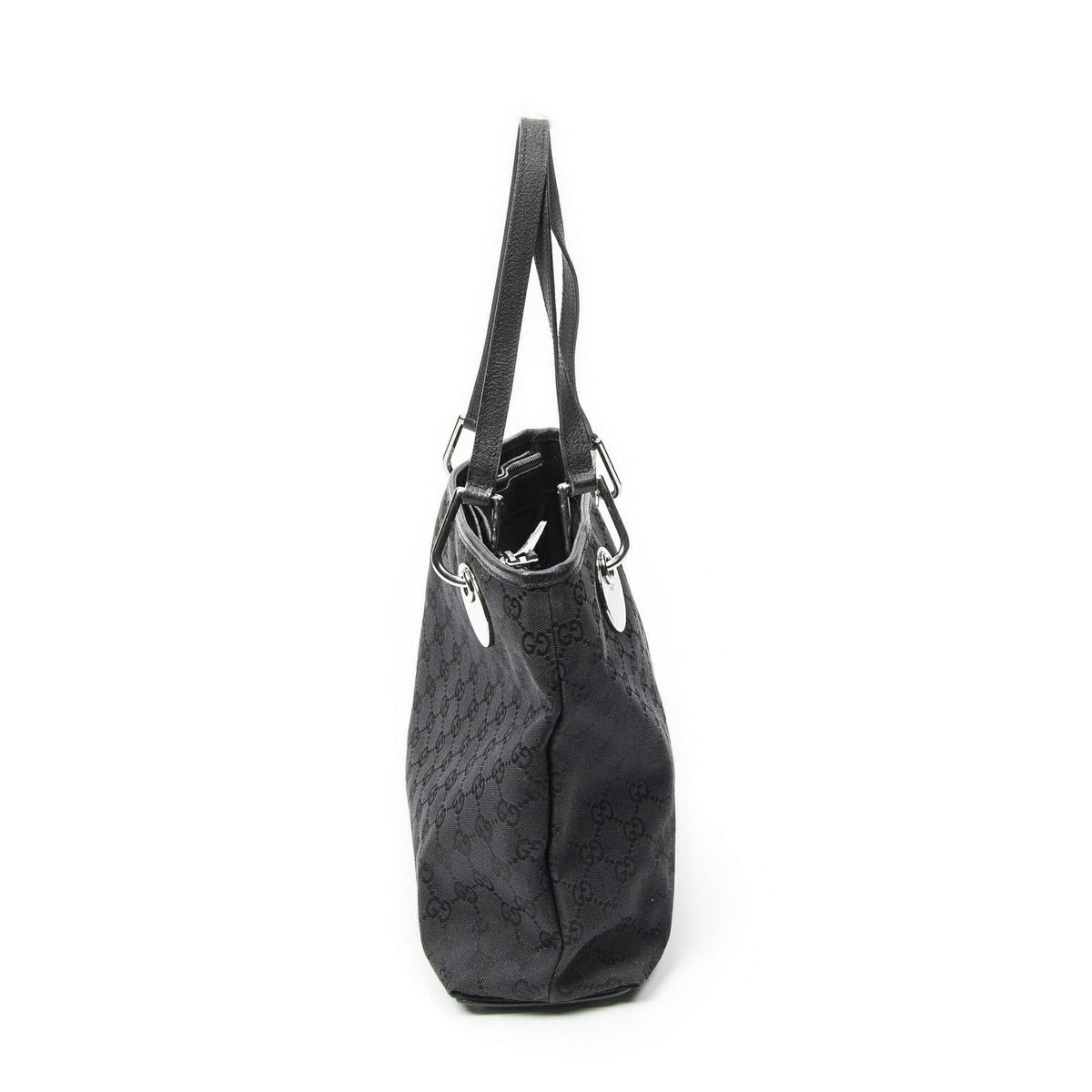 Gucci Small Eclipse Black GG Canvas Shoulder Bag — view 4