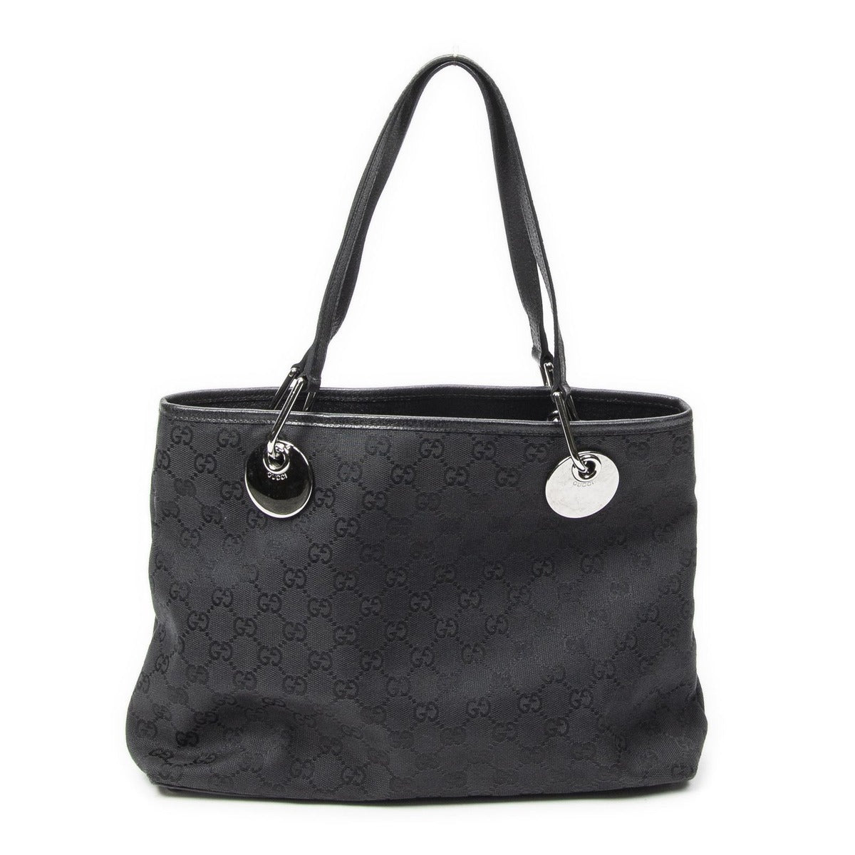 Gucci Small Eclipse Black GG Canvas Shoulder Bag — view 5