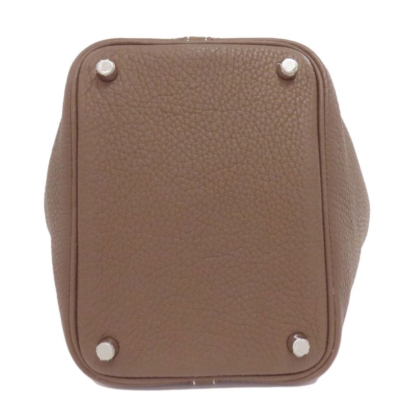 Hermes Picotin Lock PM Etape Silver Hardware Handbag Leather Women