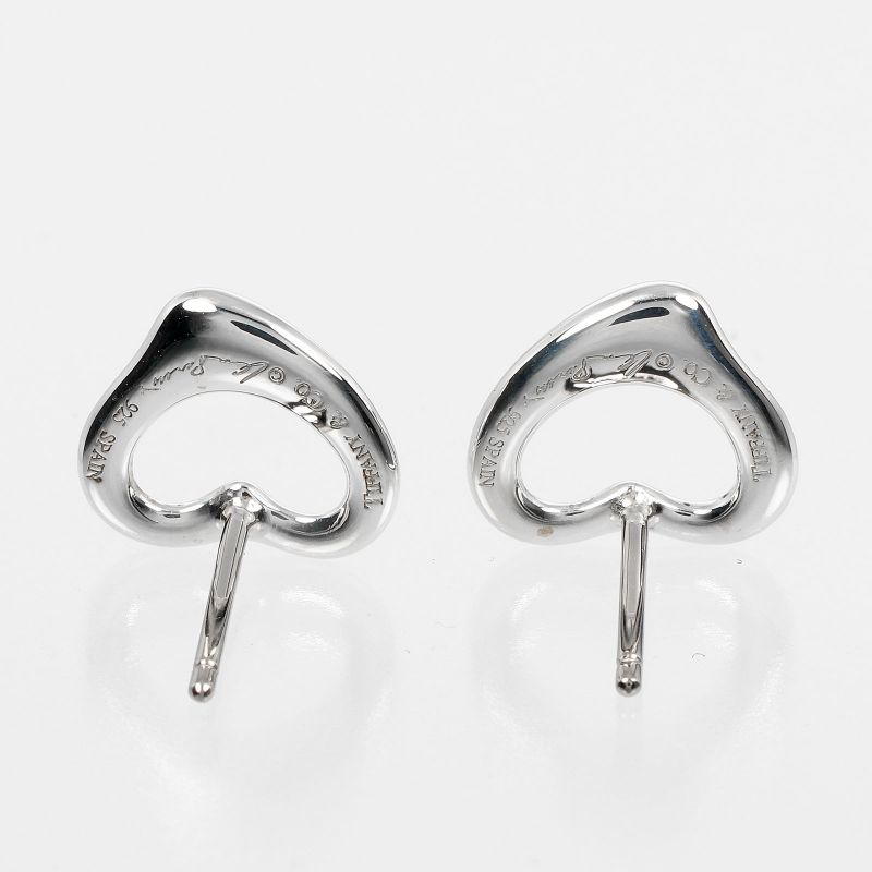 Tiffany & Co Open Heart Silver 925 Ladies 1.87g Earrings