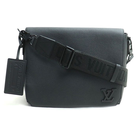 Louis Vuitton Takeoff Messenger Shoulder Bag Black M57080 IC Chip Men's Preowned