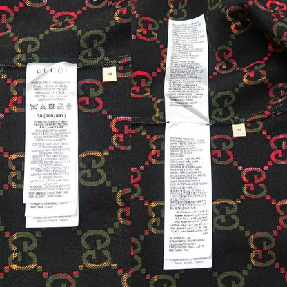 Gucci Wool Check Shirt 721464 GG Pattern 38 Green Long Sleeve Women's