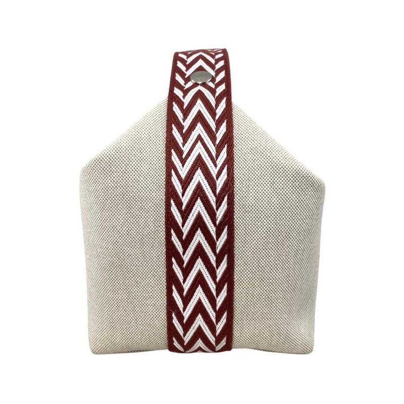 Hermes Bath Pouch Bride-a-Black GM Toile Canvas H Logo Zigzag Rouge Ash Red