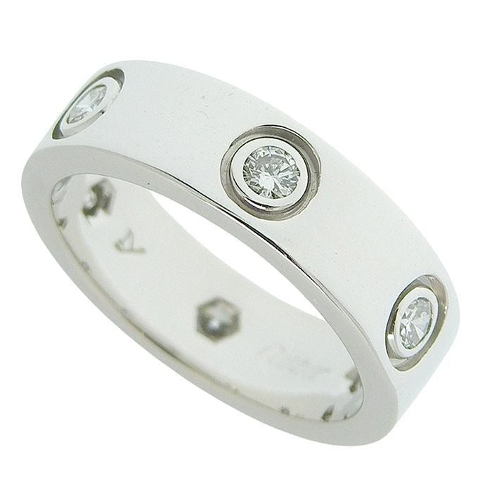 Cartier Love 6 P Diamond Ring 18K White Gold 750 50