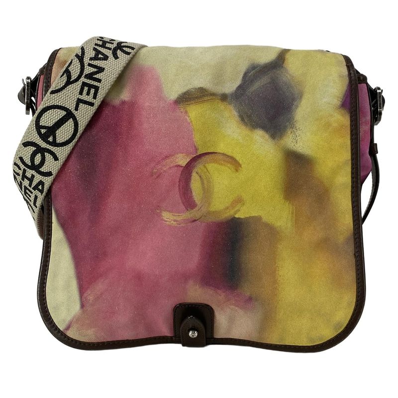 Chanel Shoulder Bag - Pink X Yellow X Multi Messenger Bag / Coco Mark Leather