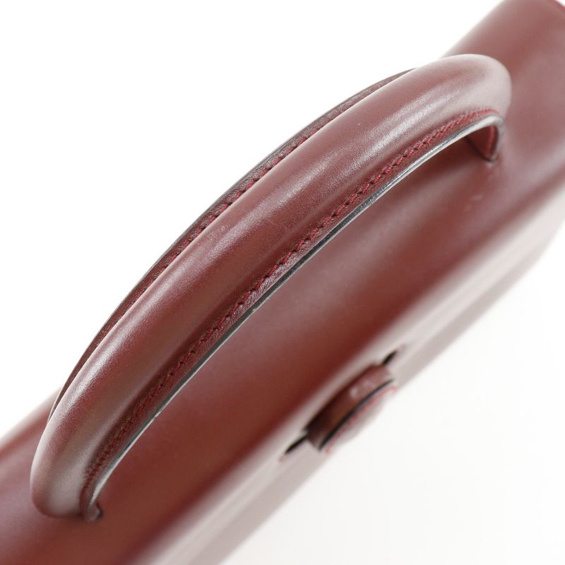 Cartier Must Line One Handle Leather Bordeaux Women's Handbag