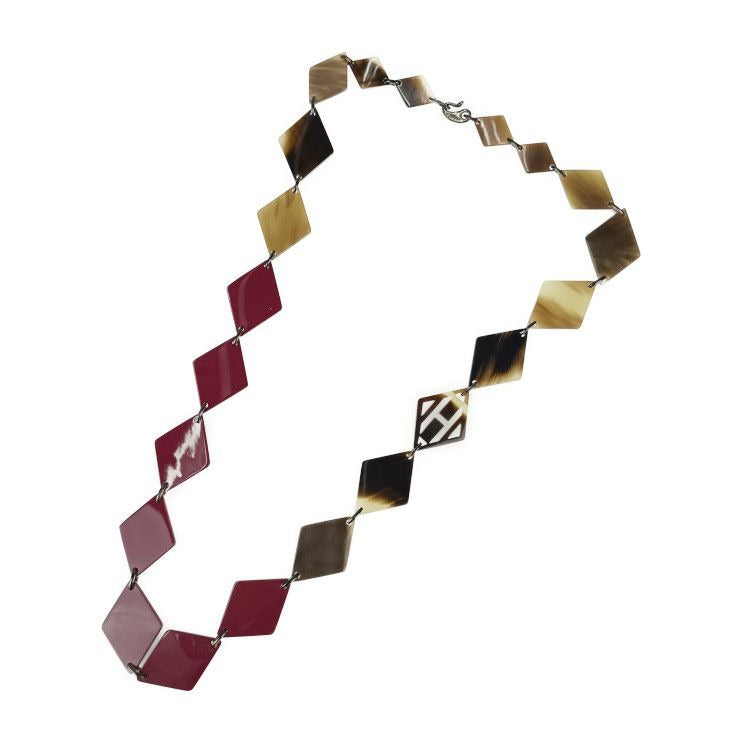 Hermes Deva Necklace Brown Bordeaux Buffalo Horn