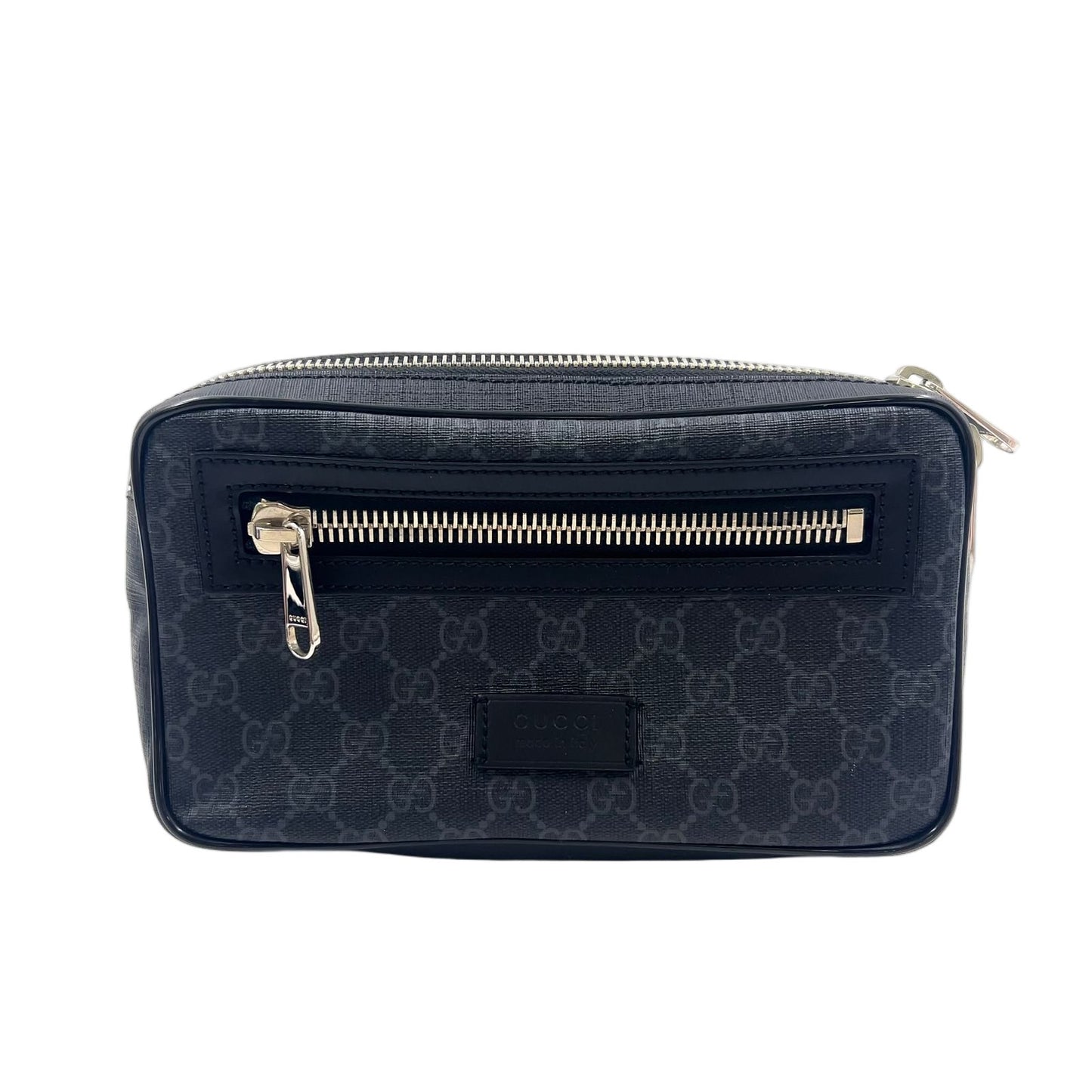 Gucci Soft GG Supreme Sherry Line Leather Dark Gray Black Multicolor Belt
