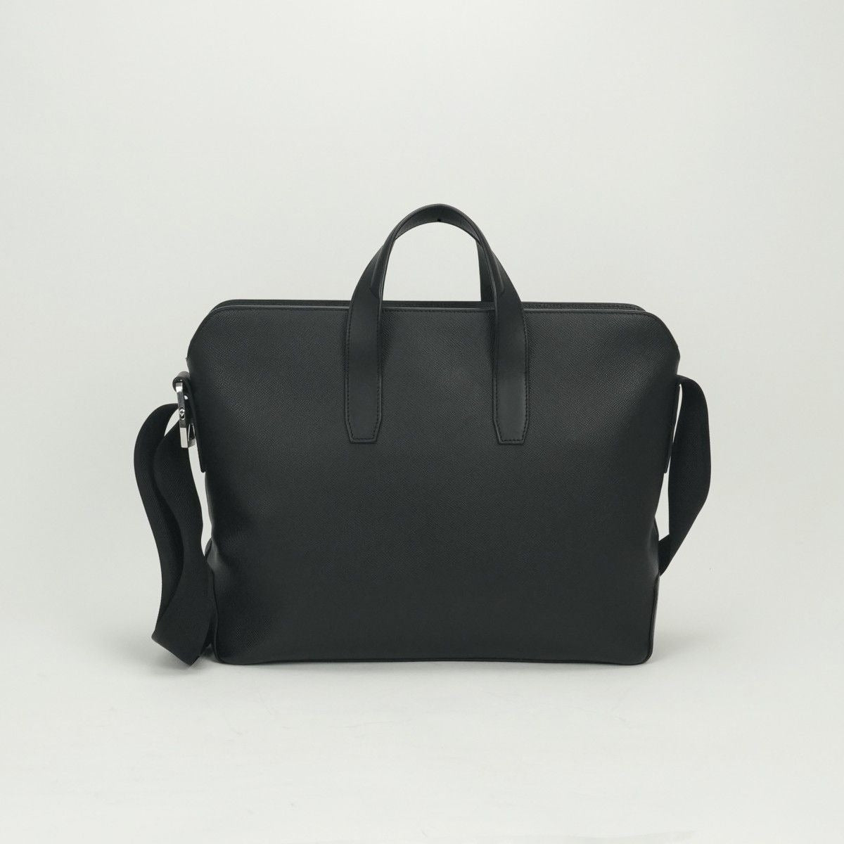 Hermes Porto Document City News Tote Shoulder Bag Epsom Noir Black