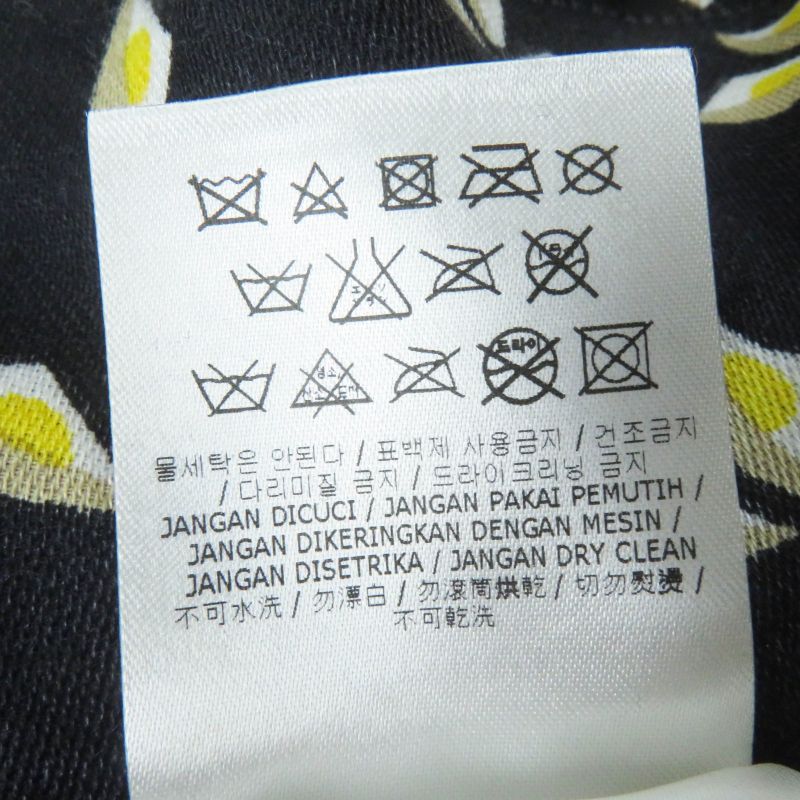 Fendi Fxt069 Silk Blend Raccoon Fur Zucca Pattern Scarf Black Yellow Beige