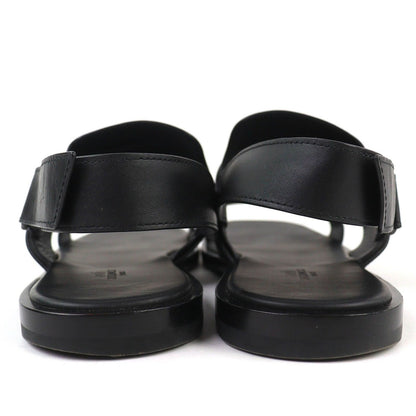 Hermes Giacomo Logo Ankle Strap Leather Comfort Sandals Black — view 6