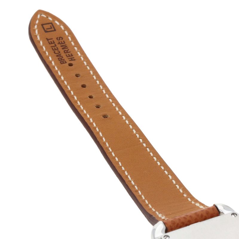 Hermes Cc3510 Cape Cod Douzone Watch SS Leather Ladies