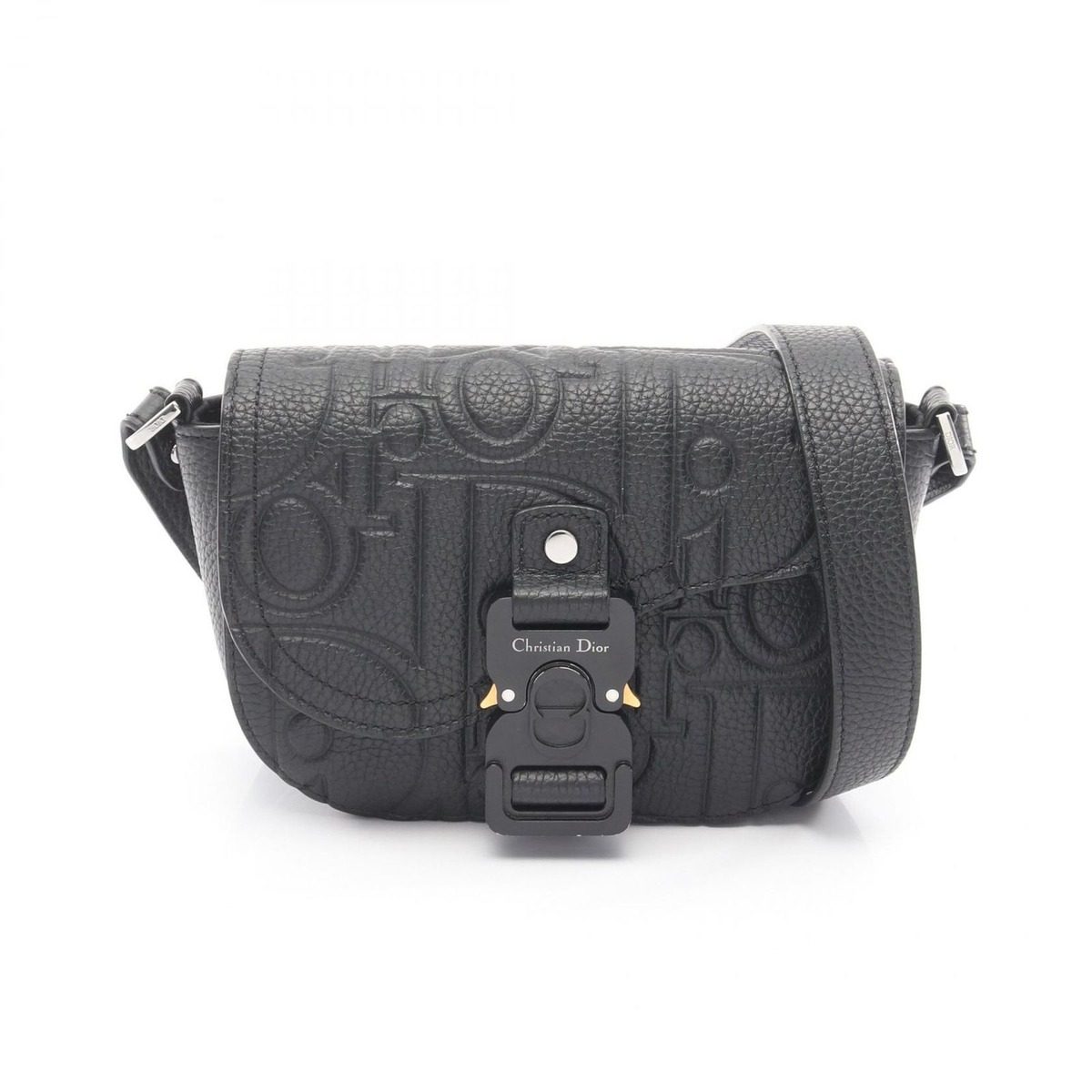 Dior Shoulder Bag Saddle Messenger Mini Gravity Black Leather