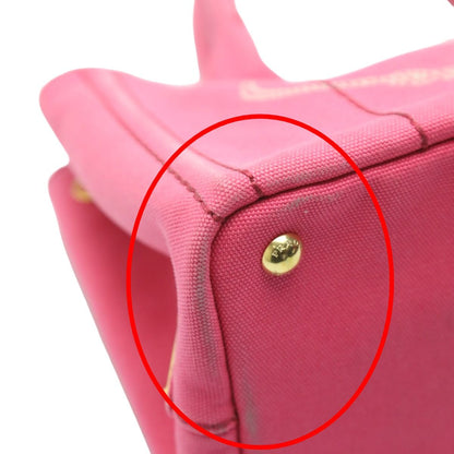 Prada 1 Bg439 Cotton Canvas Tote Bag Canapa Mini Pink
