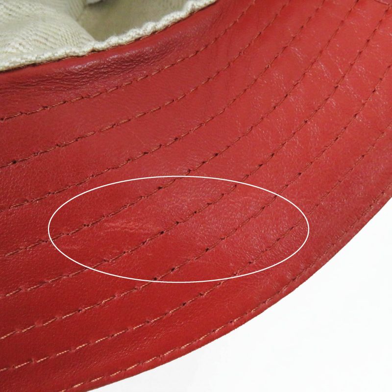 LOEWE Lamb Leather Fisherman Hat / Bucket Hat With Anagram Patch Terracotta 57