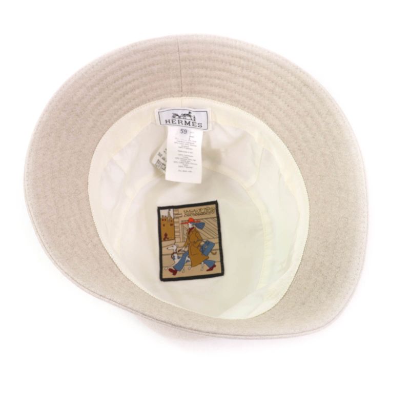 Hermes 2022 H222020n Calvi 100% Cashmere None With Serie Button Bucket Hat