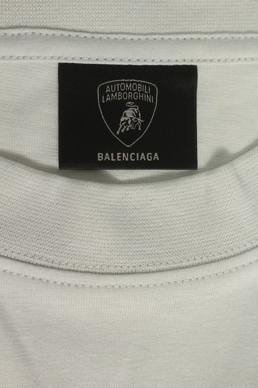 Balenciaga 25AW 835839 Tsvp9 Lamborghini Logo Print Long Sleeve Cut And Sewn