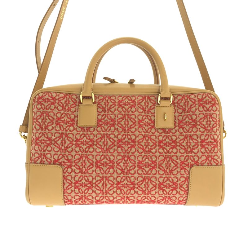 Loewe Amazona 28 Anagram Jacquard 2way Shoulder Bag - Beige Red - Women