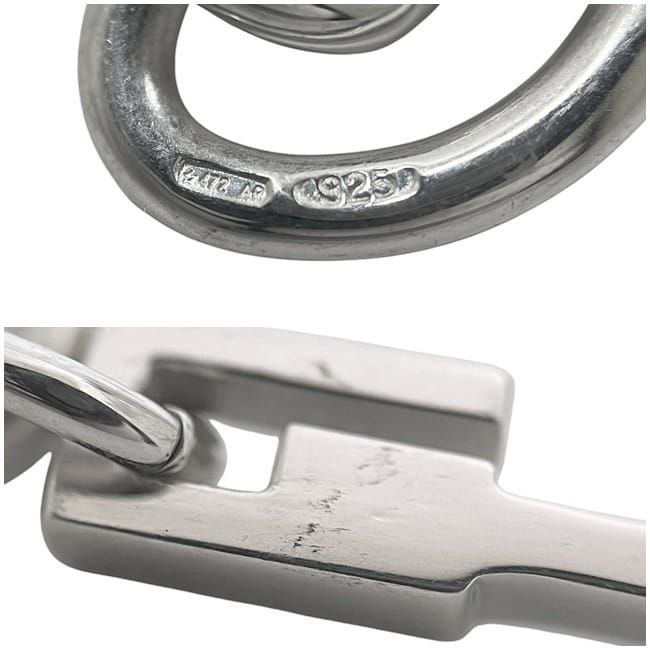 Gucci Necklace 5charm Silver Polished Excellent Condition Ag 925