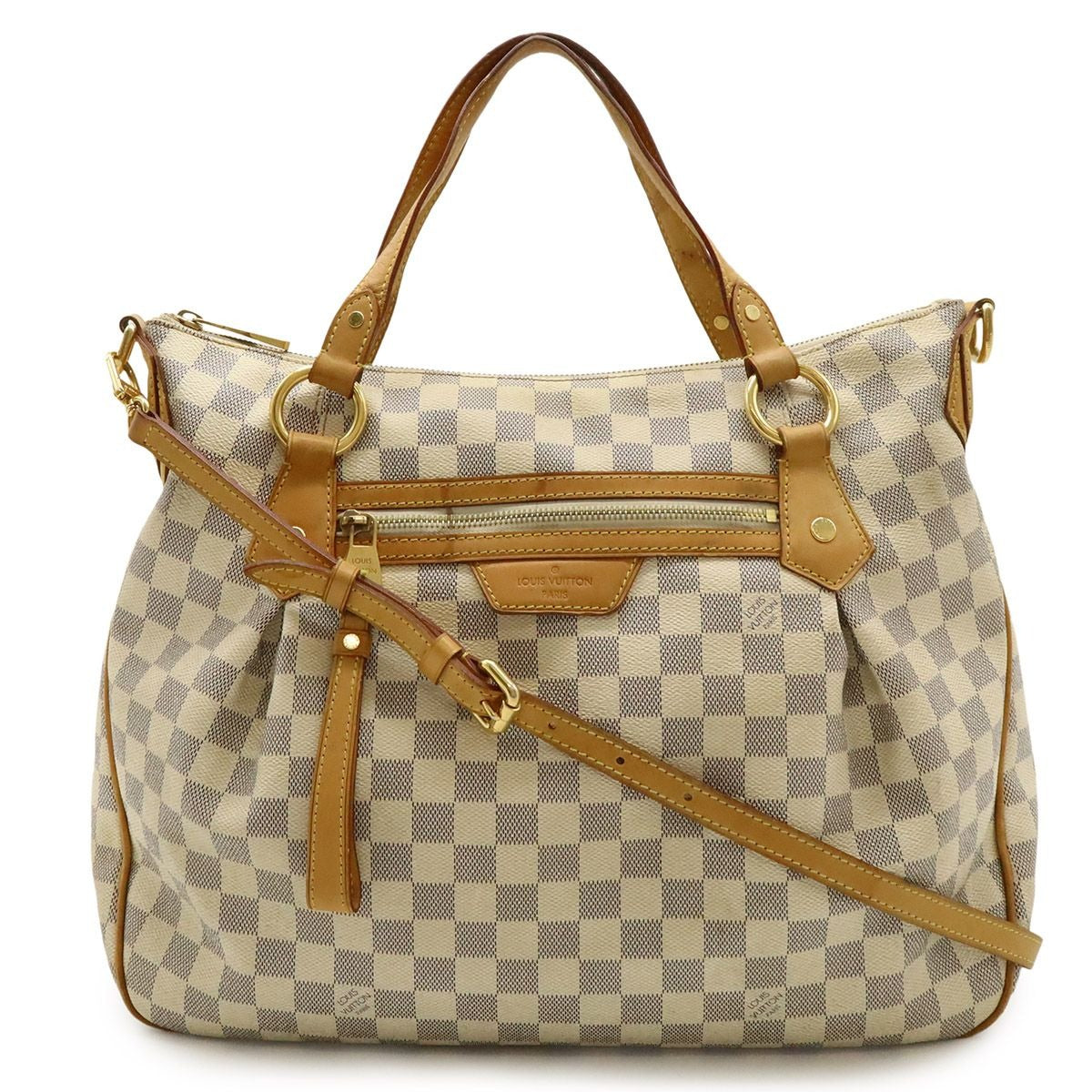 Louis Vuitton Damier Azur Ivora MM Tote 2-Way Shoulder Bag Gold