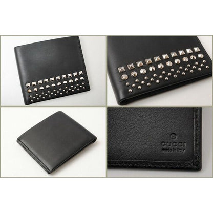 Gucci Wallet Fold Leather Studded Black Ap0 qn 1000 — view 5
