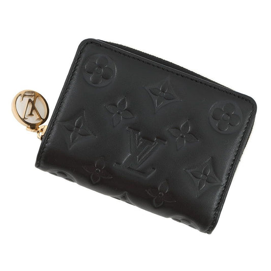 Louis Vuitton Bifold Wallet Lamb Leather Monogram Pattern Noir Black