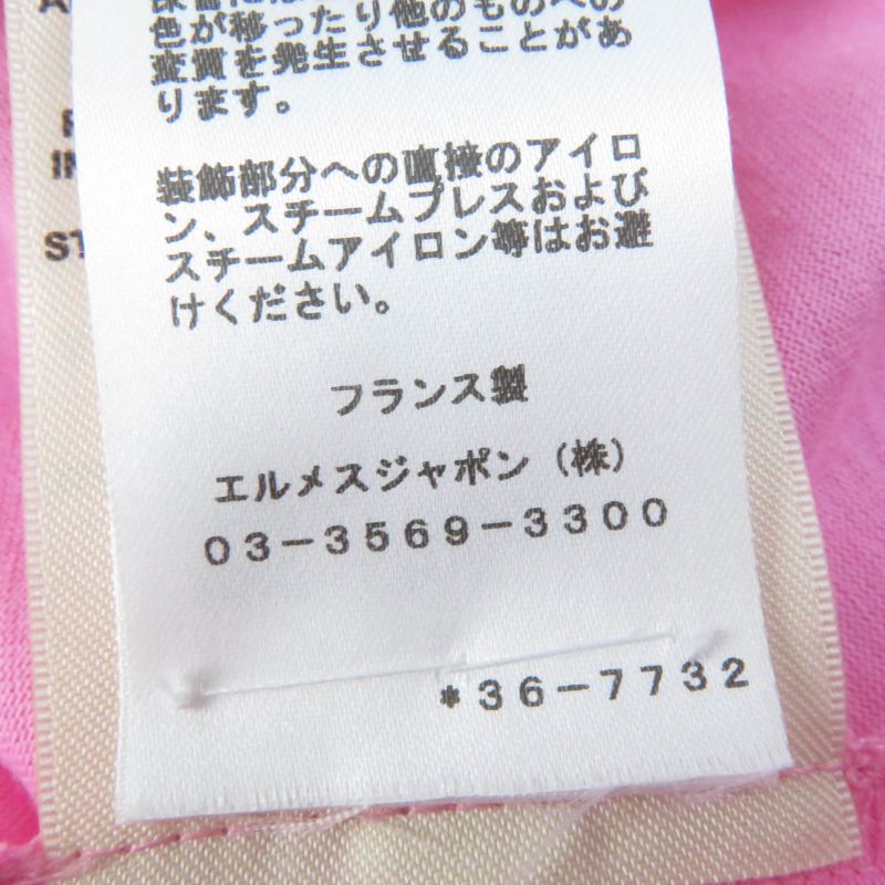 Hermes 23SS 3e4621dl Cartouche Cotton Mock Neck Short Sleeve T-shirt Pink 34