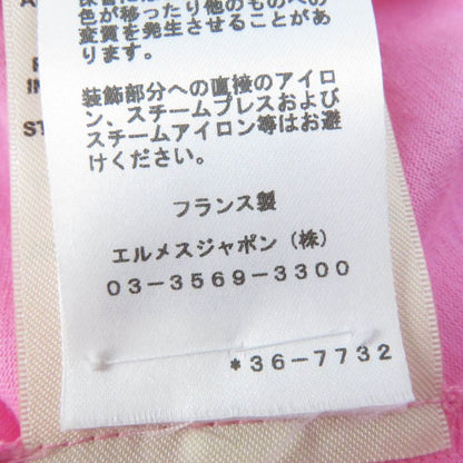 Hermes 23SS 3e4621dl Cartouche Cotton Mock Neck Short Sleeve T-shirt Pink 34