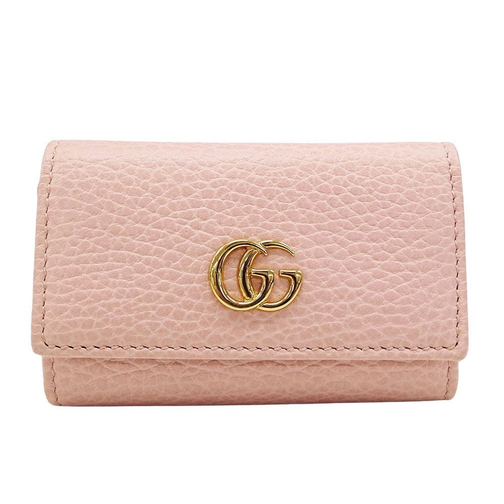 Gucci Key Case Leather Petit Marmont Double Pink Holder