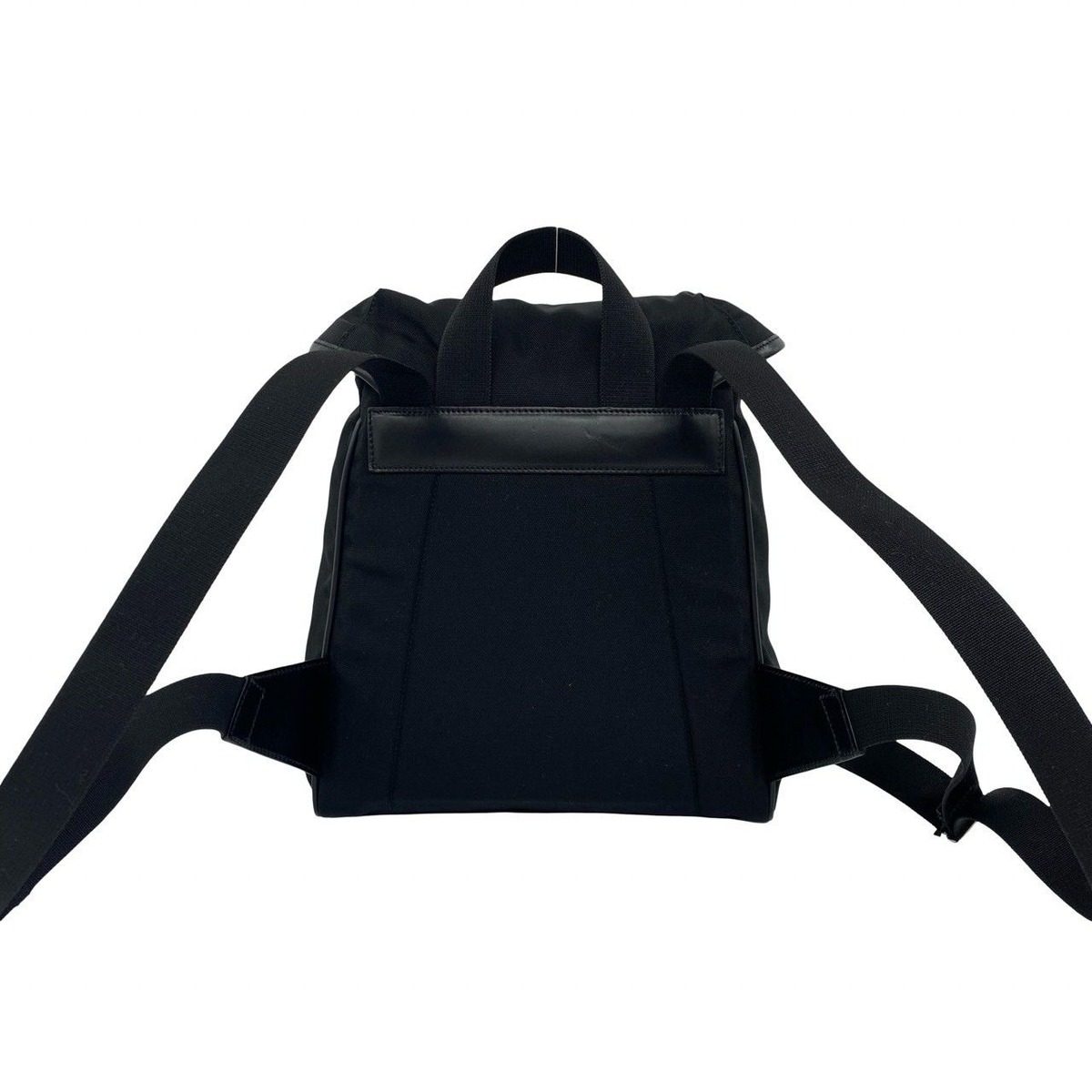Gucci Log Nylon Leather Drawstring Mini Backpack Black — view 3