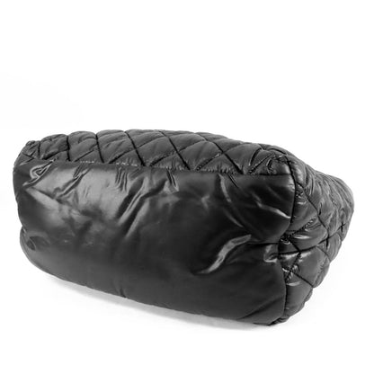 Chanel Coco Cocoon Small Black Silver Nylon Leather Tote Bag — view 3