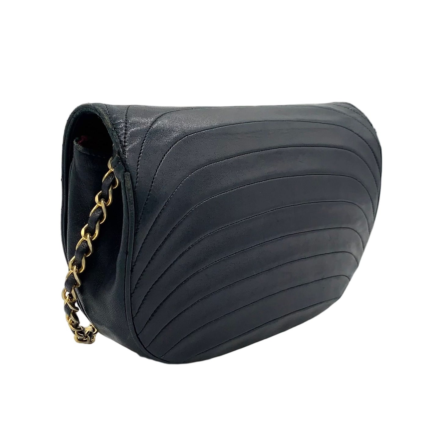 Chanel Half Moon Unknown Lambskin Black Shoulder Bag Gold — view 2